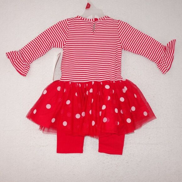 NEW Counting Daisies Christmas 2 Piece Outfit Santa Girls 5 - Picture 5 of 8